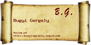 Bugyi Gergely névjegykártya